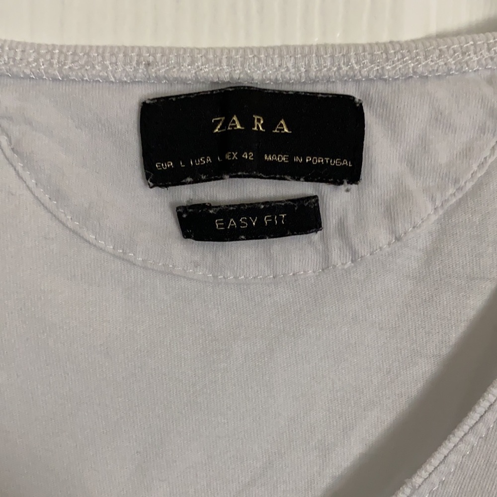 Zara White T-Shirt Easy Fit - Picture 3 of 7